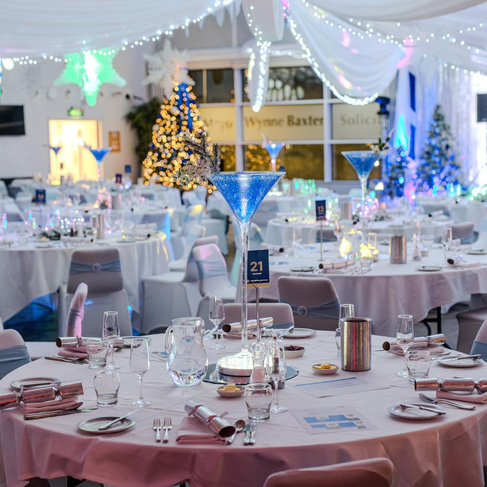 Christmas party room set-up at the Amex stadium