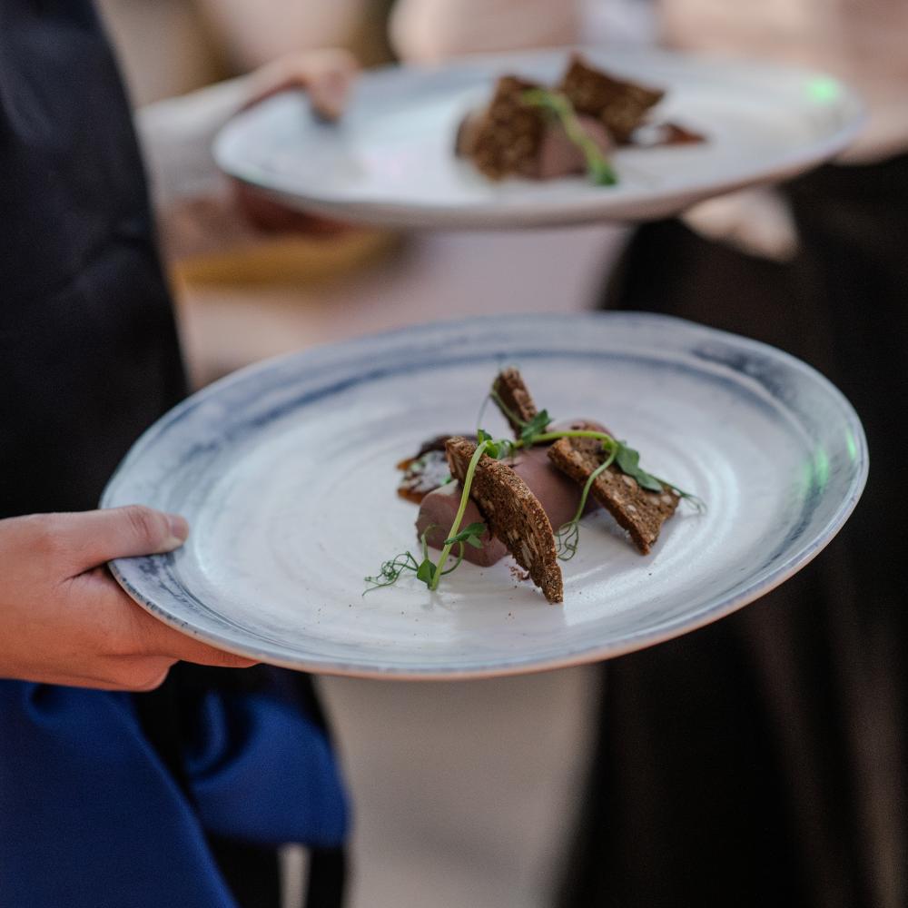 Food being served at a festive lunch